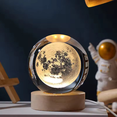 Handmade 3D Crystal Ball with LED Base